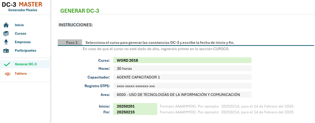 como llenar una constancia dc3